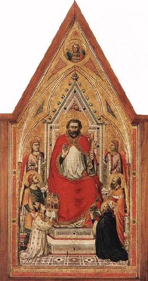 GIOTTO di Bondone The Stefaneschi Triptych: St Peter Enthroned Norge oil painting art